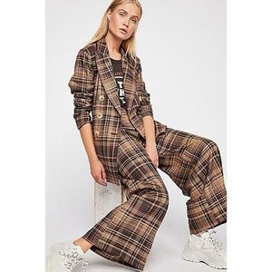 New Free People Emily Plaid Trouser Pants